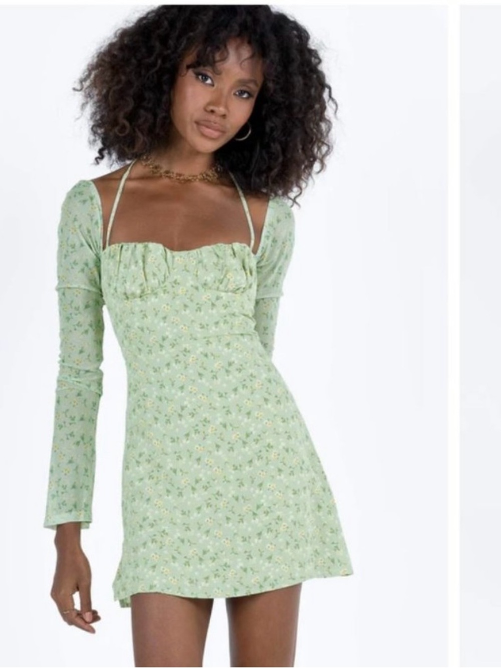 Princess Polly Mint Green Floral Square-Neck Mini Dress BRAND NEW no tags size 6